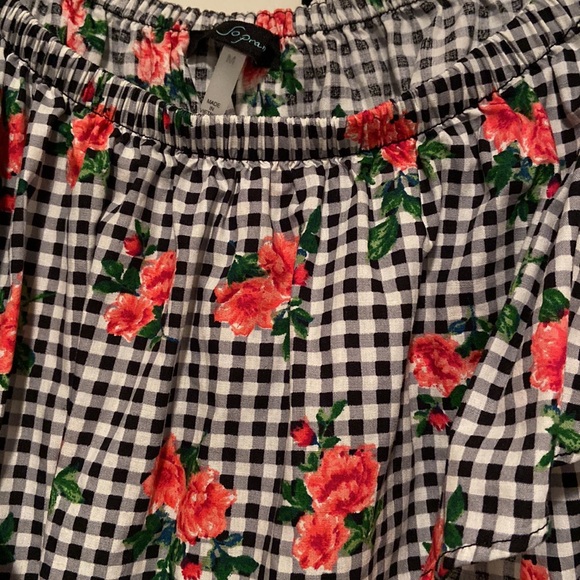 Peplum Ruffle off shoulders black and white gingham ruby rose cotton dress - Picture 11 of 16